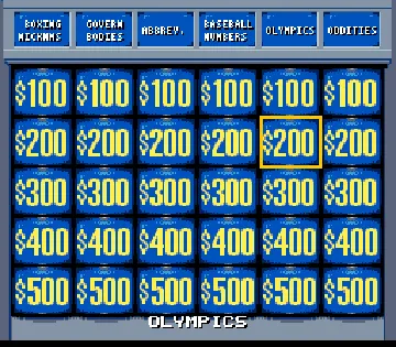 Jeopardy! - Sports Edition (USA) screen shot game playing